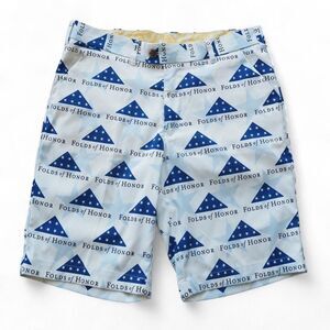 LoudMouth 'Stars of Honor - Folds of Honor" Golf Shorts White / Blue Men's 34